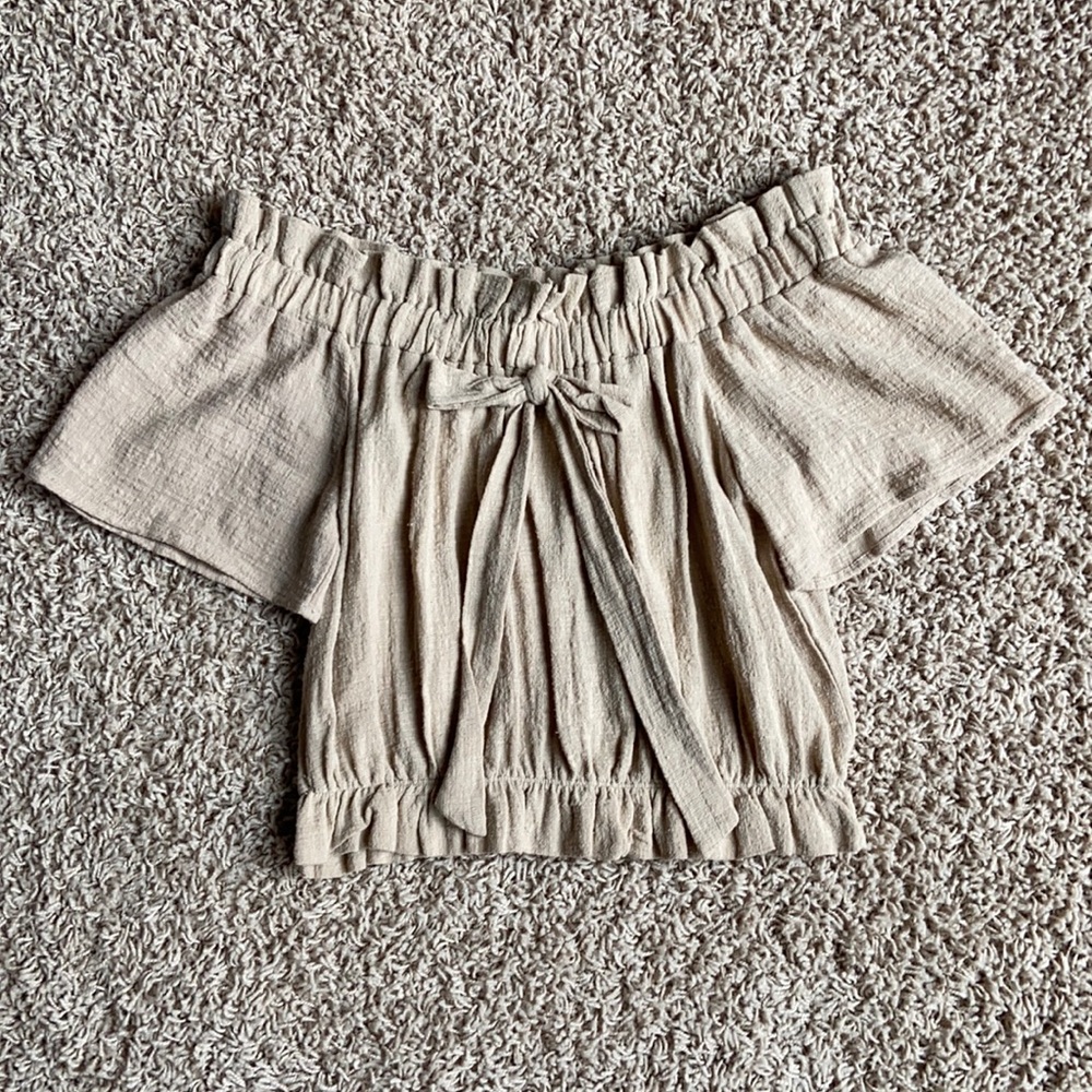 Light Brown Off the Shoulder Top